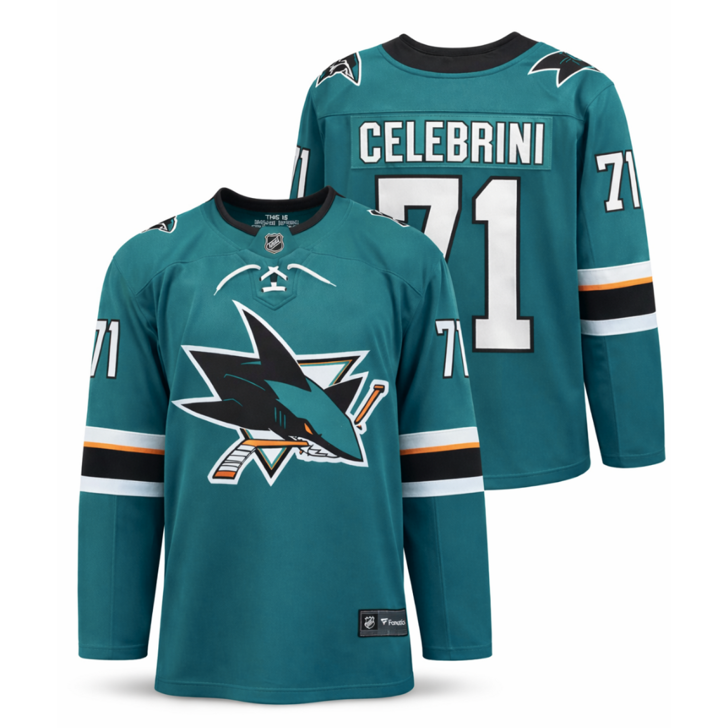 Fanatics NHL San Jose Sharks Macklin Celebrini #71 Home Breakaway Player Jersey - Teal