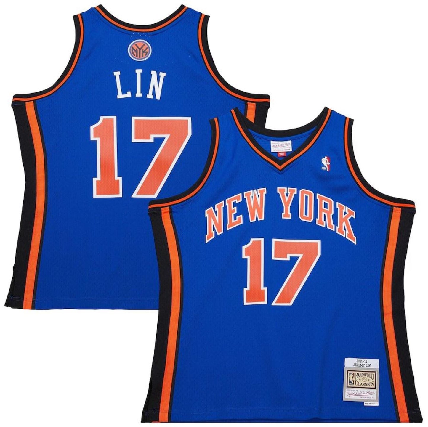 Mitchell & Ness NBA New York Knicks Jeremy Lin #17 2011-12 Hardwood Classics Swingman Jersey - Blue