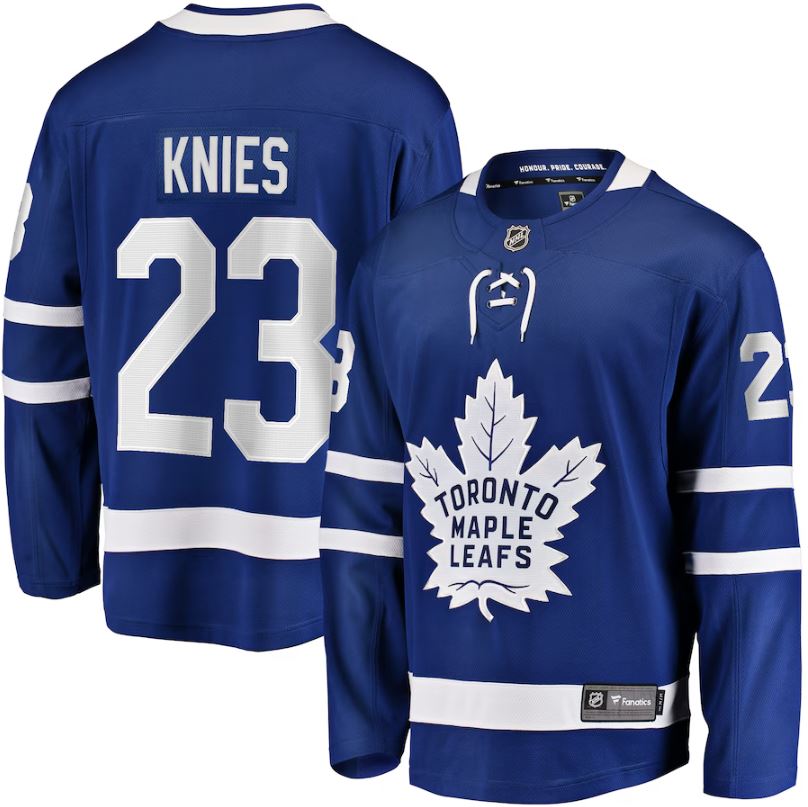 Fanatics Men's NHL Matthew Knies Toronto Maple Leafs Blue Premier Home Breakaway Player Jersey