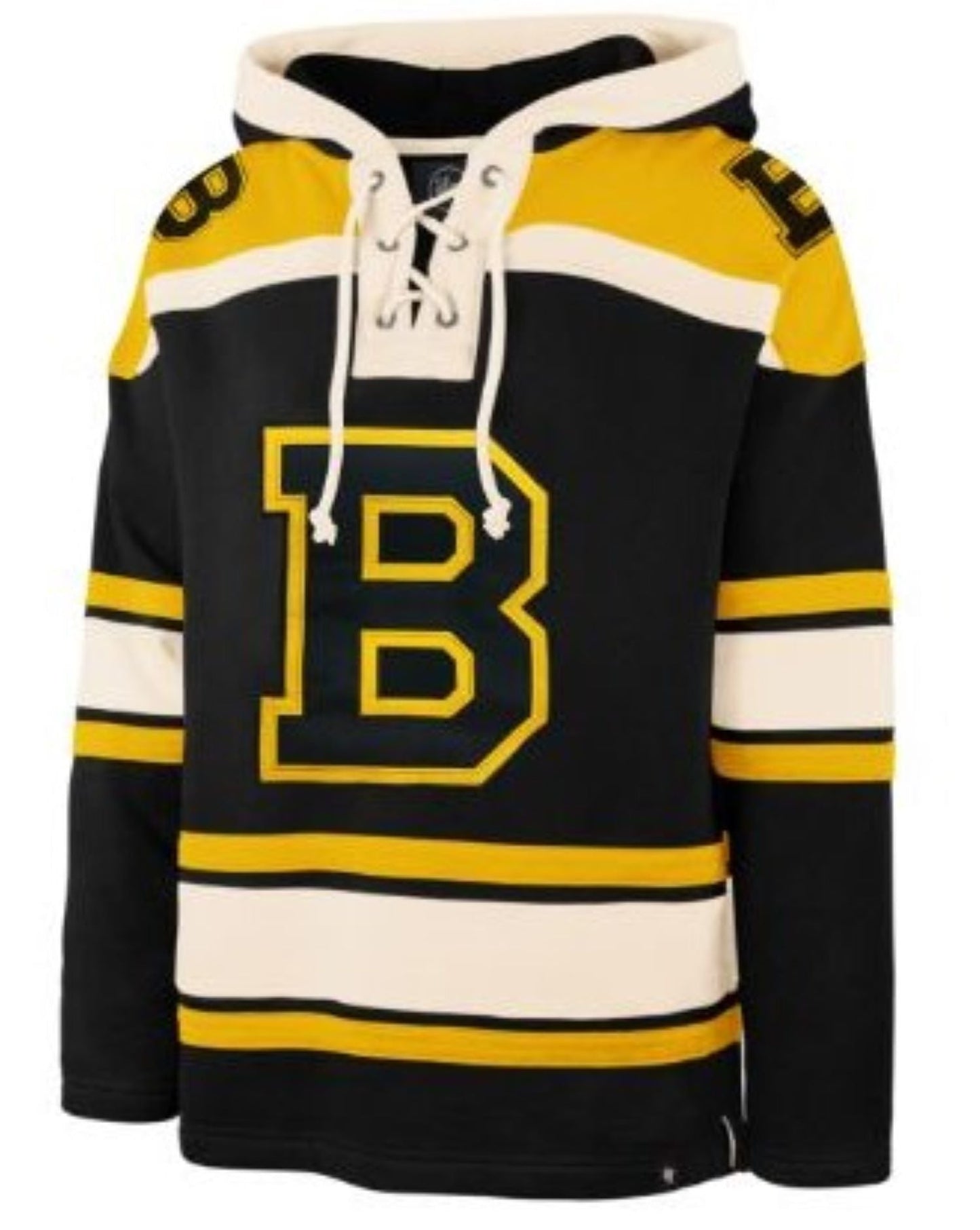 47' Men's Boston Bruins Vintage Lacer Hoodie - Black / Yellow
