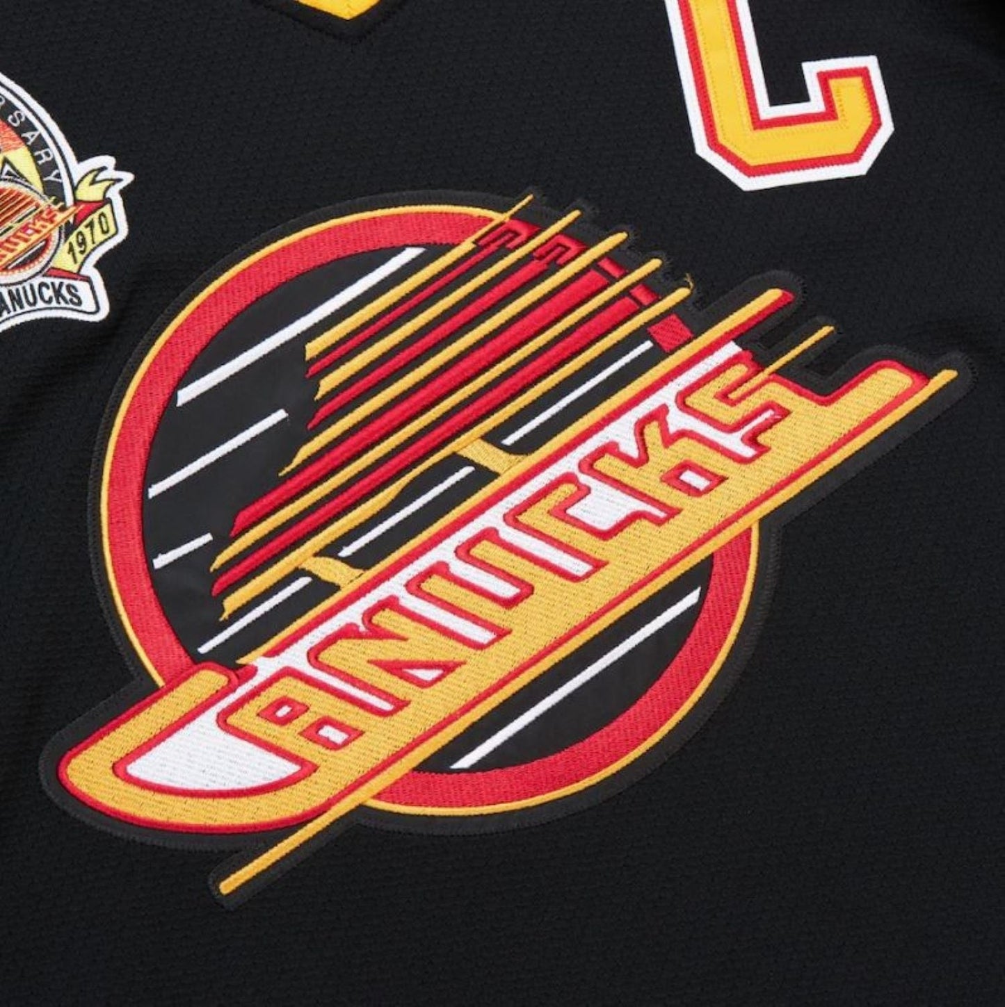 Mitchell & Ness NHL Vancouver Canucks Trevor Linden Power Play #16 1994-95 25th Anniversary (Skate) Jersey - Black