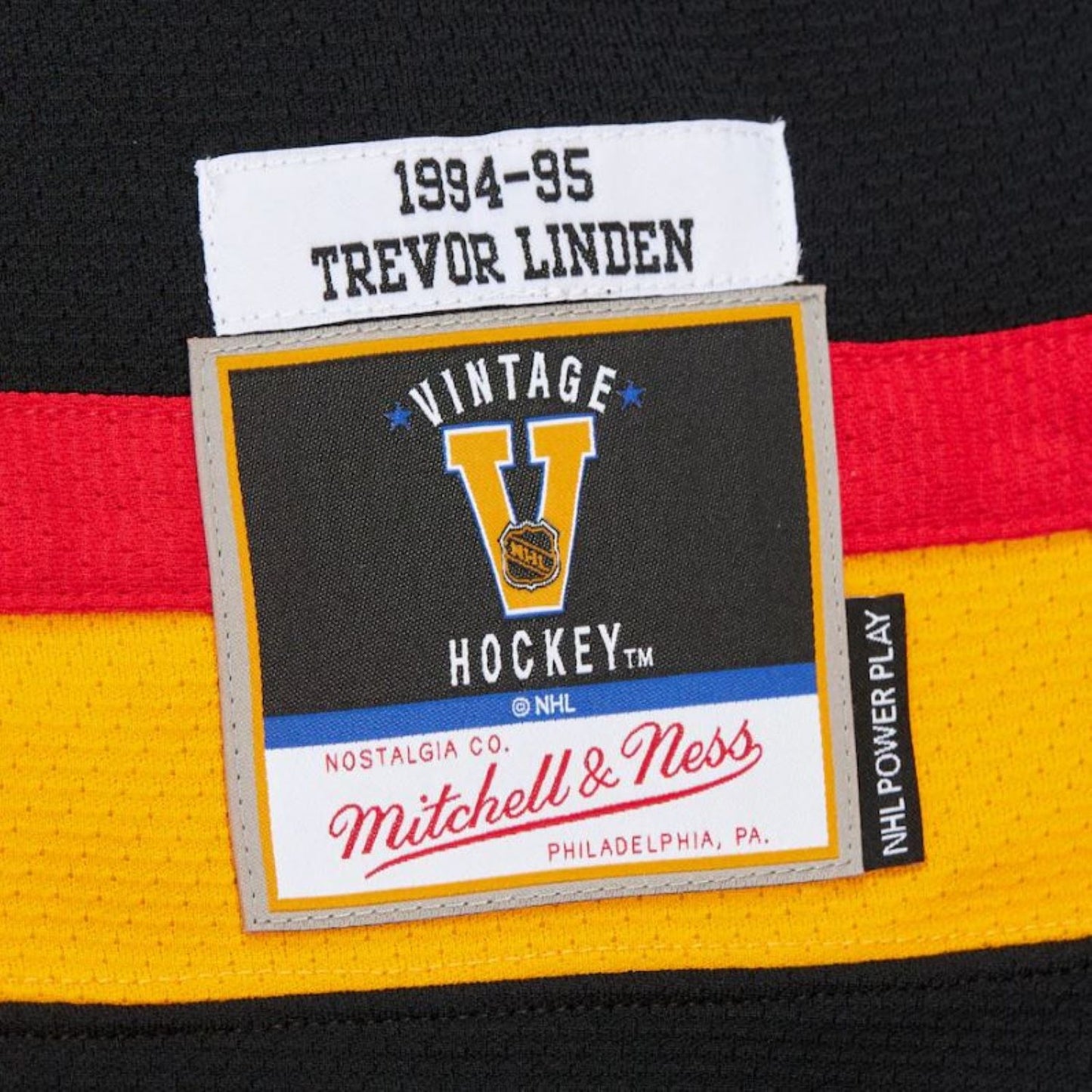 Mitchell & Ness NHL Vancouver Canucks Trevor Linden Power Play #16 1994-95 25th Anniversary (Skate) Jersey - Black