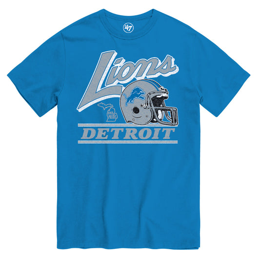 '47 NFL Detroit Lions Fly By T Shirt - Blue