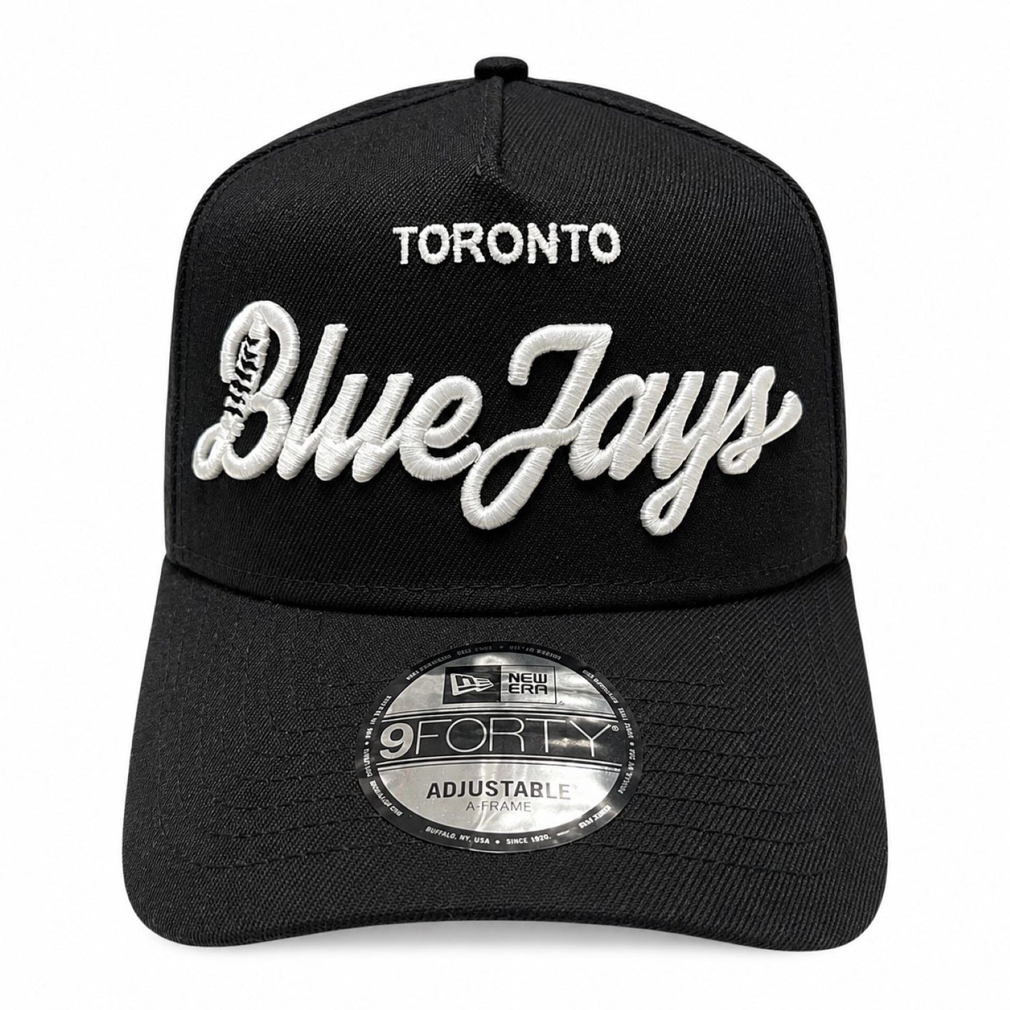 New Era 9FORTY A-Frame MLB Toronto Blue Jays Local Play Adjustable Snapback Hat - Black