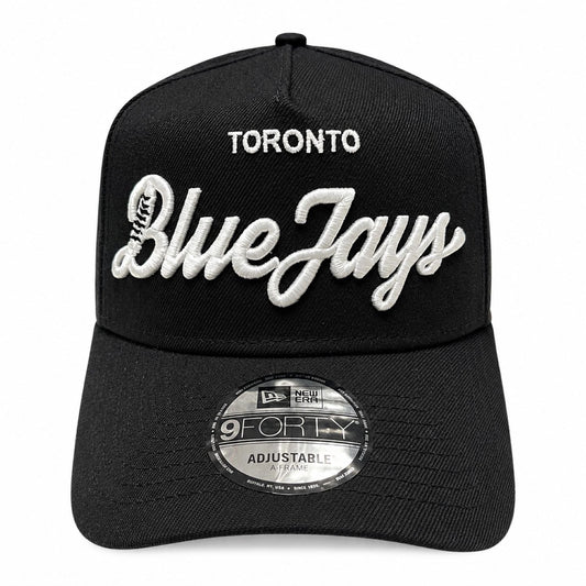 New Era 9FORTY A-Frame MLB Toronto Blue Jays Local Play Adjustable Snapback Hat - Black
