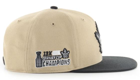 '47 Captain NHL Toronto Maple Leafs Black Sand Snapback Hat w/ Sidepatch - Khaki/Black