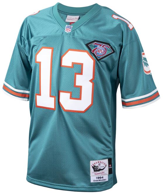 Mitchell & Ness NFL Dan Marino Miami Dolphins 1994 Authentic Throwback Retired Player Jersey - Aqua