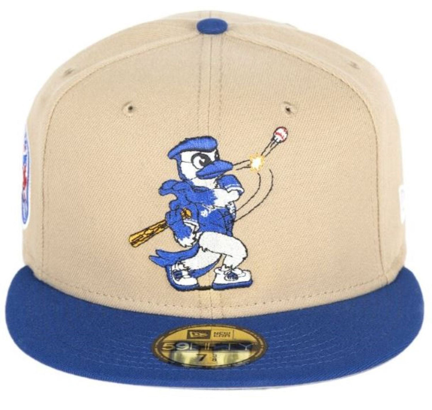 New Era MLB Toronto Blue Jays ACE Mascot 59FIFTY Custom Fitted Hat - Camel Brown/Blue