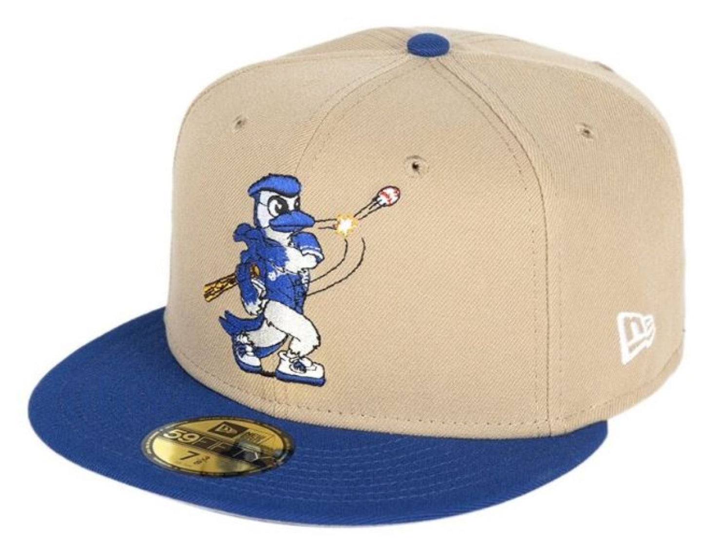 New Era MLB Toronto Blue Jays ACE Mascot 59FIFTY Custom Fitted Hat - Camel Brown/Blue