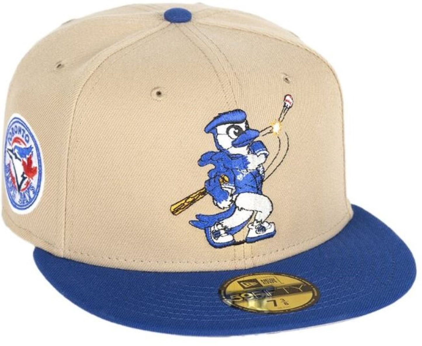 New Era MLB Toronto Blue Jays ACE Mascot 59FIFTY Custom Fitted Hat - Camel Brown/Blue