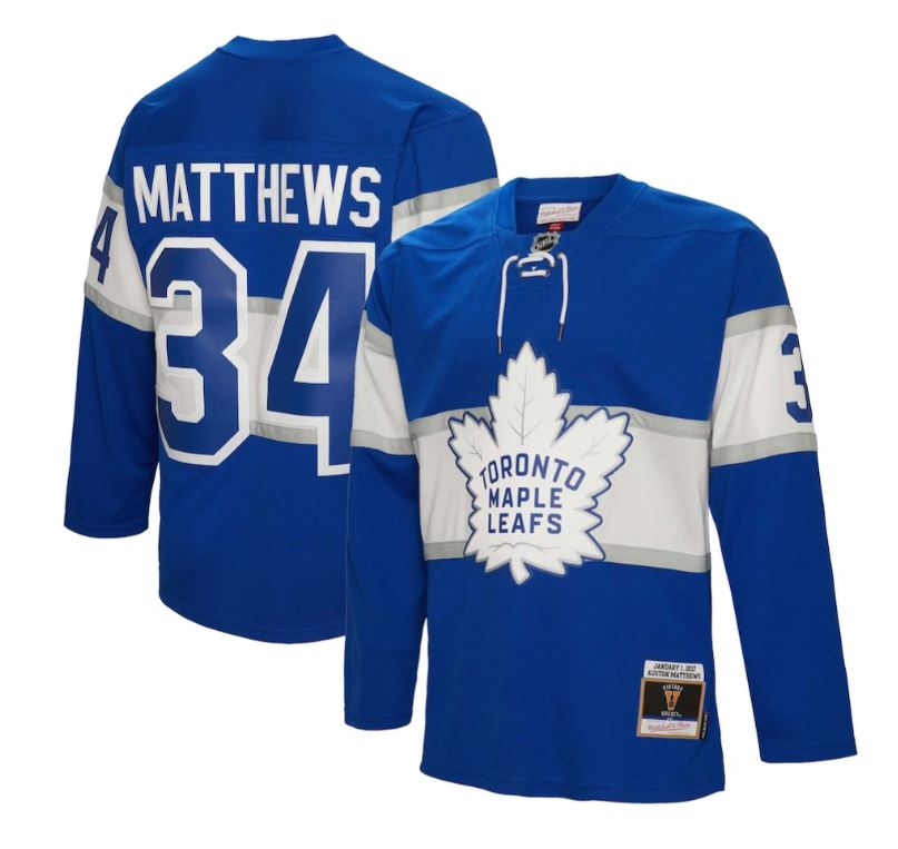 Men's Toronto Maple Leafs Auston Matthews Mitchell and Ness 2017 Blue Line Player Jersey