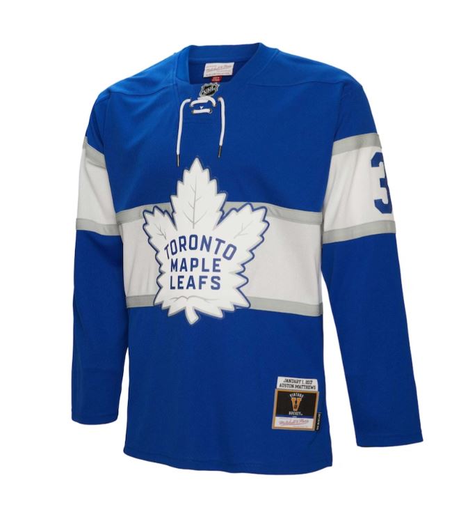 Men's Toronto Maple Leafs Auston Matthews Mitchell and Ness 2017 Blue Line Player Jersey