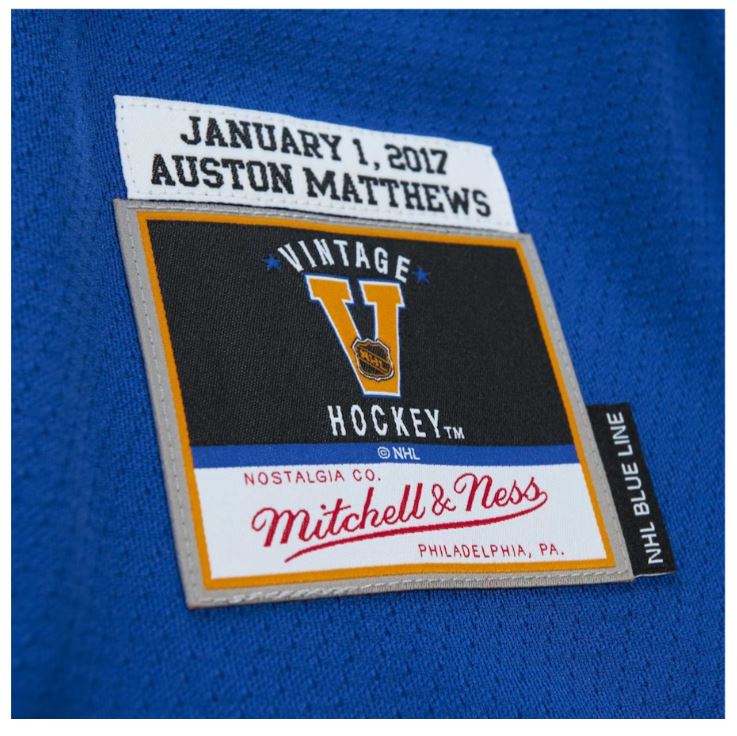 Men's Toronto Maple Leafs Auston Matthews Mitchell and Ness 2017 Blue Line Player Jersey