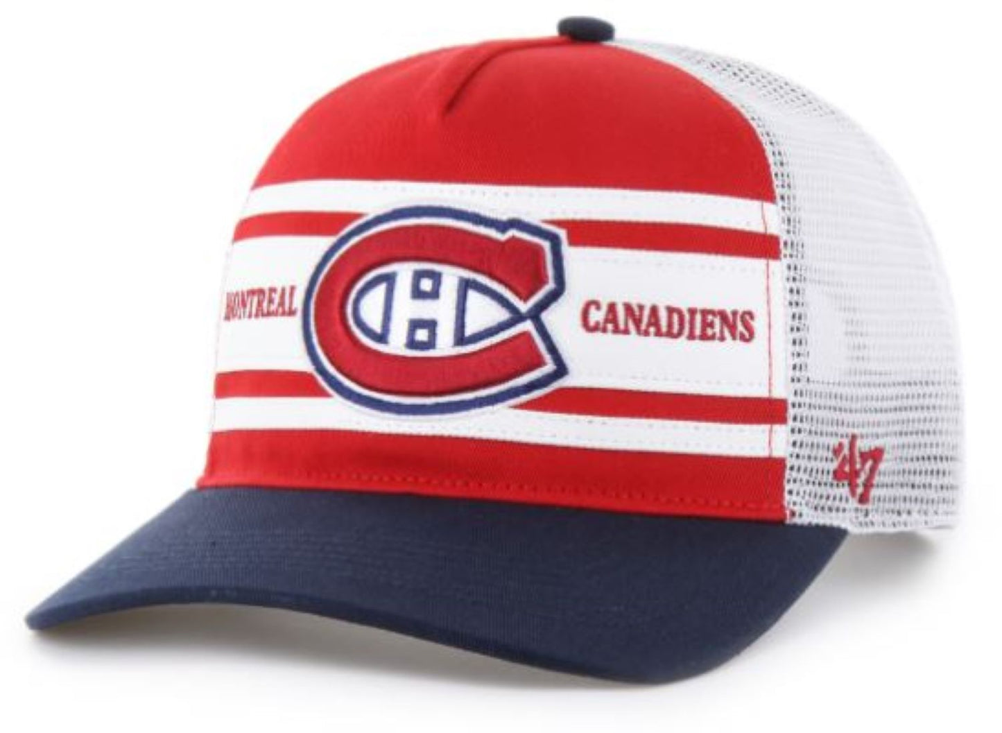 47 NHL Montreal Double Header Super Stripe Hitch Adjustable Snapback Hat - Red/White