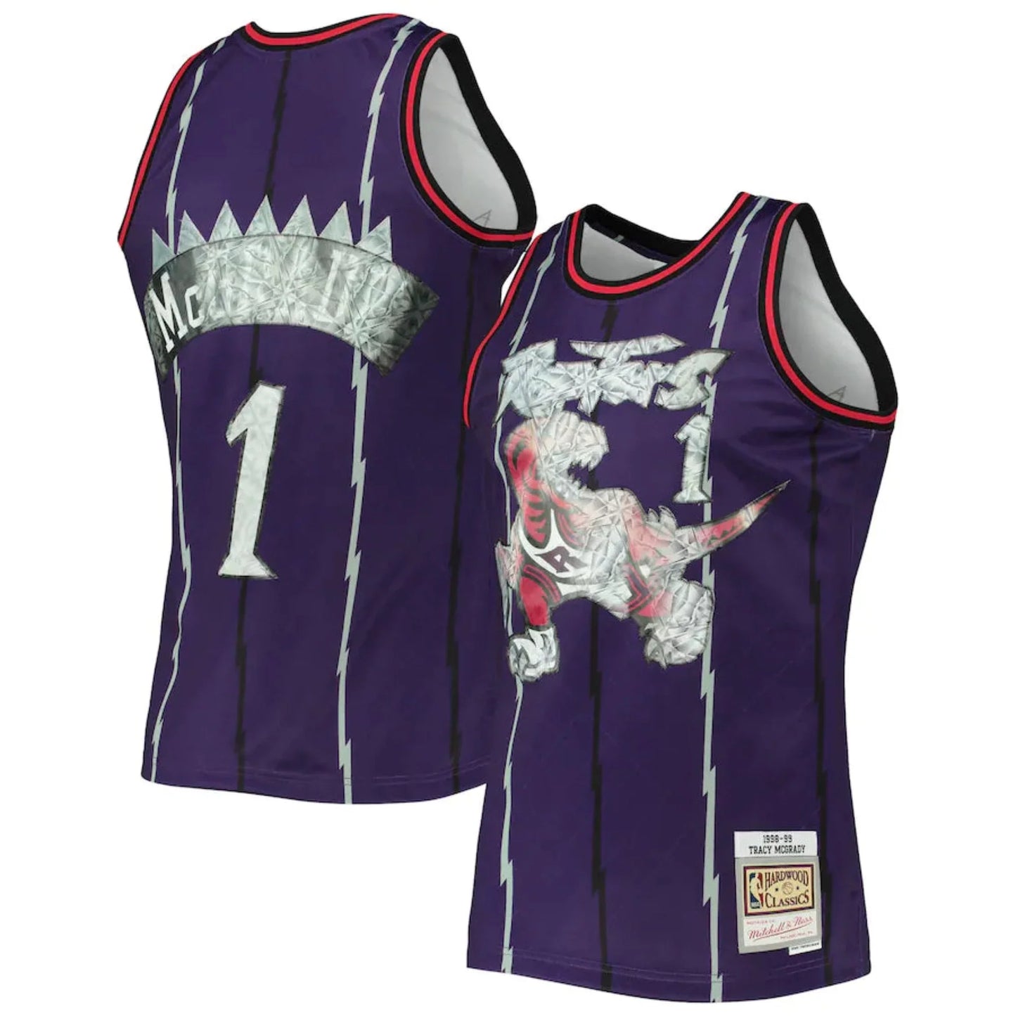 Men's Toronto Raptors Tracy McGrady Mitchell & Ness Purple 1998 - 1999 Hardwood Classics NBA 75th Anniversary Diamond Swingman Jersey