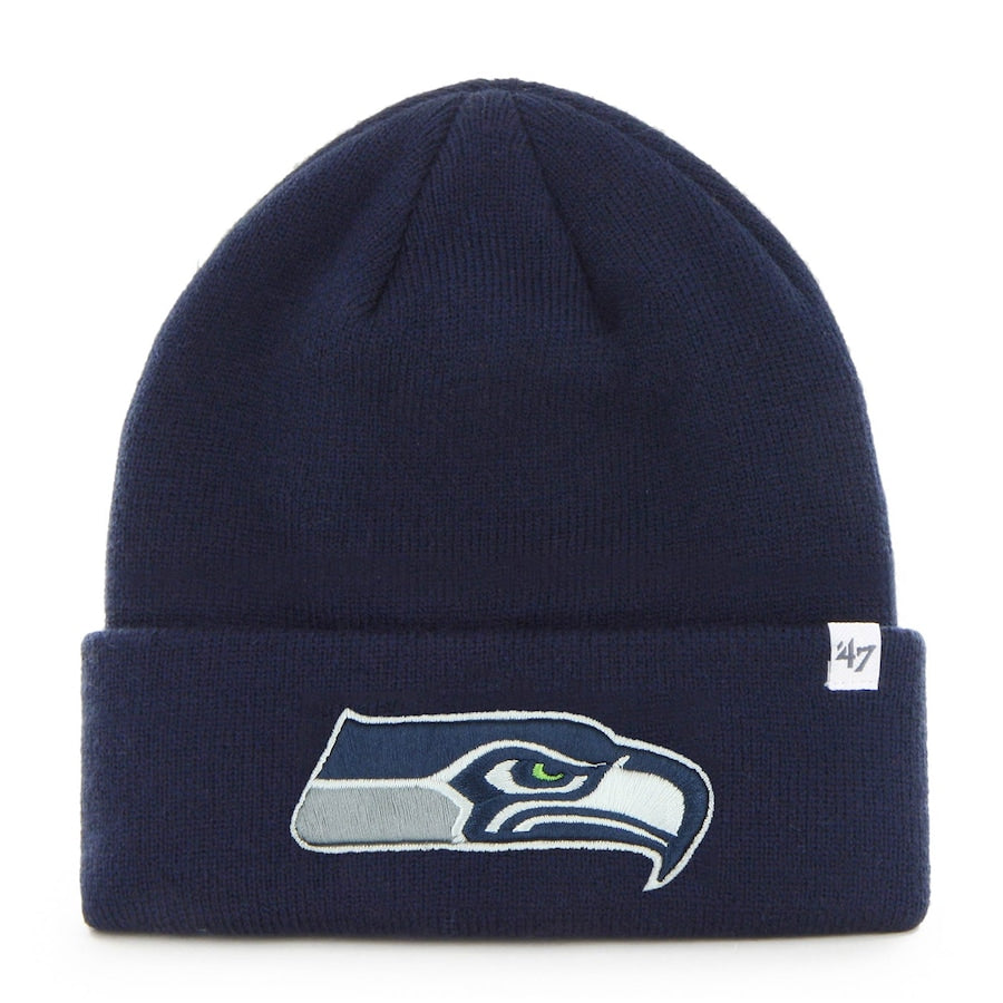 Men's '47 Navy Raised Seattle Seahawks Primary Basic Cuffed Knit Hat