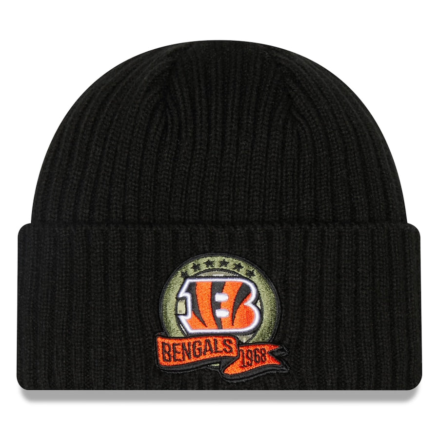 Cincinnati Bengals New Era 2022 Salute to Service Knit Hat - Black