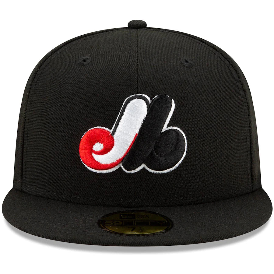 New Era Montreal Expos 35th Season Cooperstown Collection Red Undervisor 59FIFTY Fitted Hat - Black