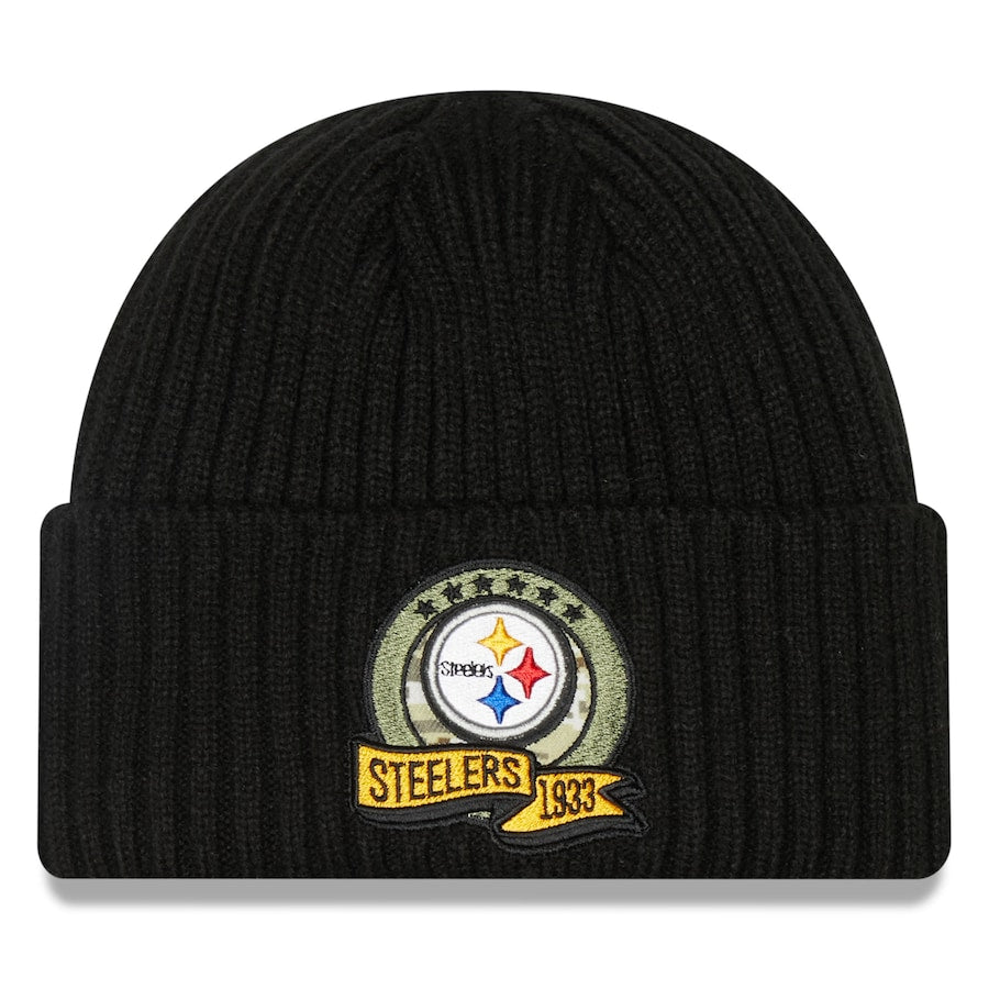 Pittsburgh Steelers New Era 2022 Salute to Service Knit Hat - Black
