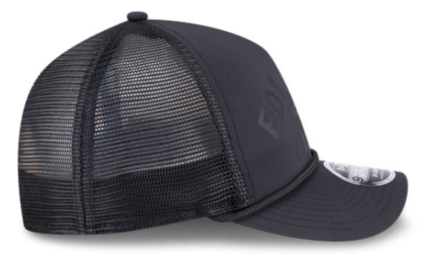 New Era 9FORTY M-Crown NHL A-Frame Edmonton Oilers Minimalist Mesh Back Rope Adjustable Snapback Hat - Black