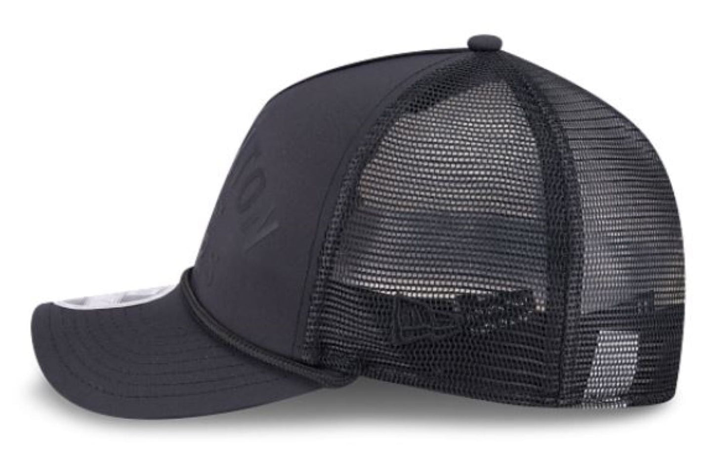 New Era 9FORTY M-Crown NHL A-Frame Edmonton Oilers Minimalist Mesh Back Rope Adjustable Snapback Hat - Black
