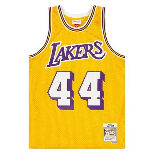 Men's Mitchell & Ness NBA Jerry West Los Angeles Lakers 1971-72 Hardwood Classics Swingman Jersey - Gold