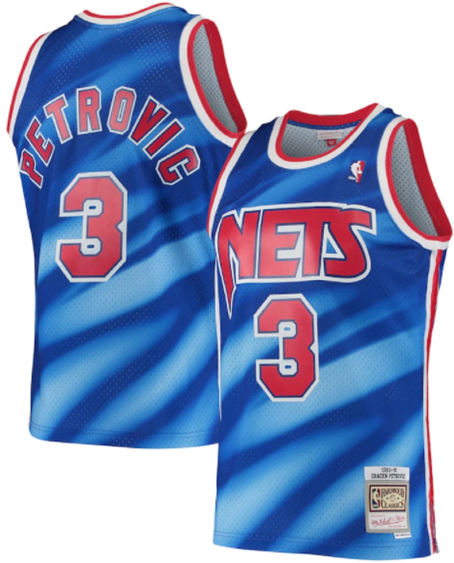 Men's Mitchell & Ness NBA Drazen Petrovic New Jersey Nets 1990/91 Hardwood Classics Swingman Jersey - Blue