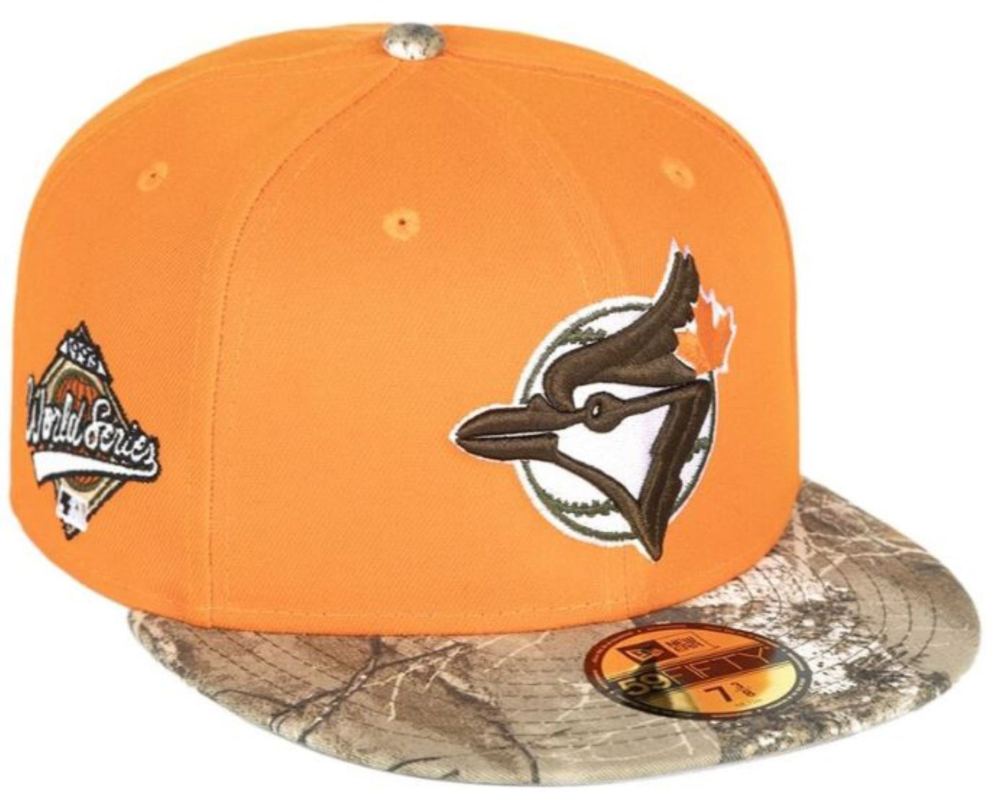 New Era MLB Toronto Blue Jays Real Tree Rush 1993 World Series 59FIFTY Fitted Hat - Orange/Camo