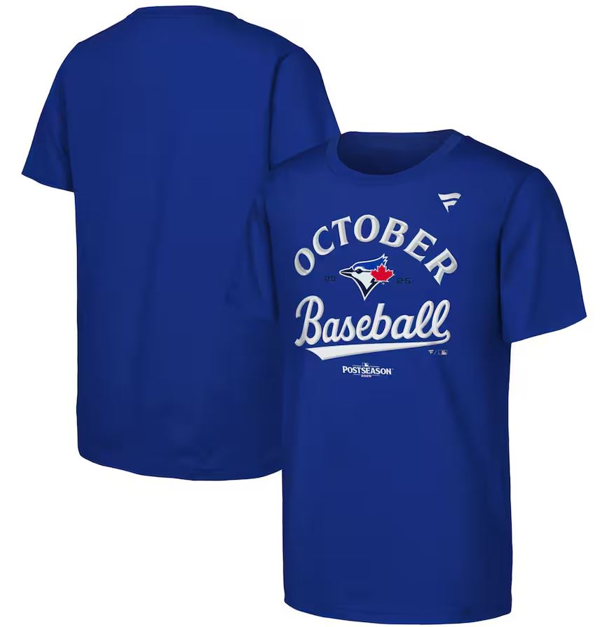 Fanatics Toronto Blue Jays 2025 Postseason October Baseball T-Shirt - Royal Blue