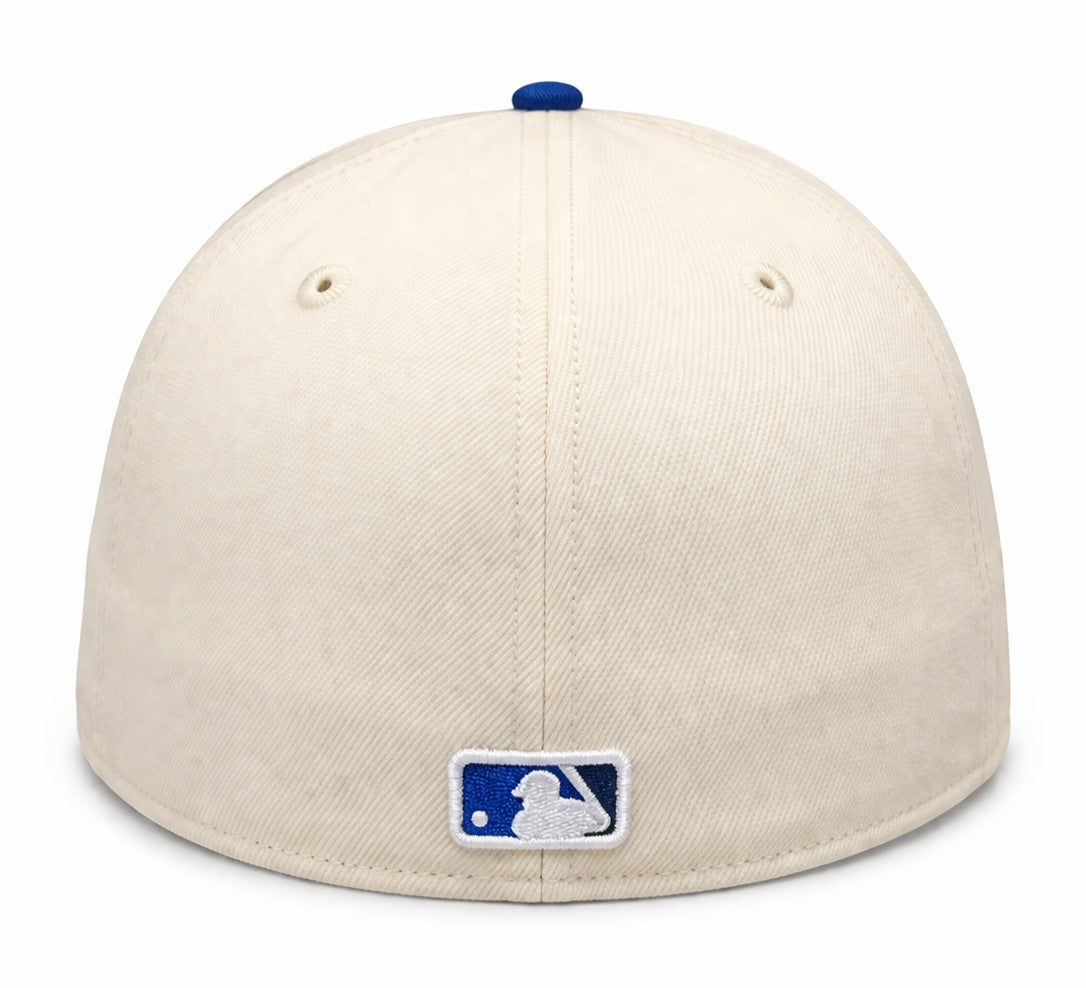 New Era 59FIFTY MLB Toronto Blue Jays Two Tone 50th Anniversary Side Patch Custom Collection Fitted Hat - Off White/Blue