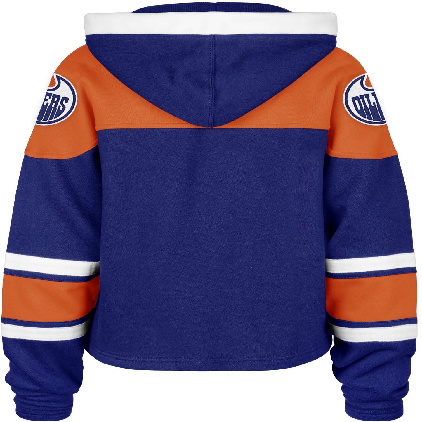 '47 NHL Edmonton Oilers Women's Cropped Superior Lace Hoodie - Blue