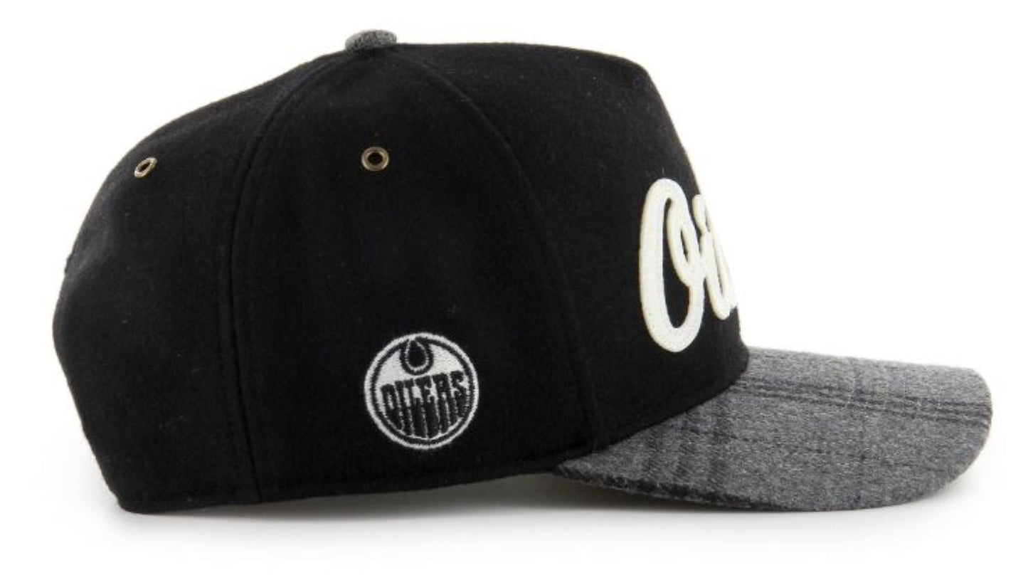 '47 NHL Edmonton Oilers Windowpane Plaid Hitch RF Adjustable - Black/Grey