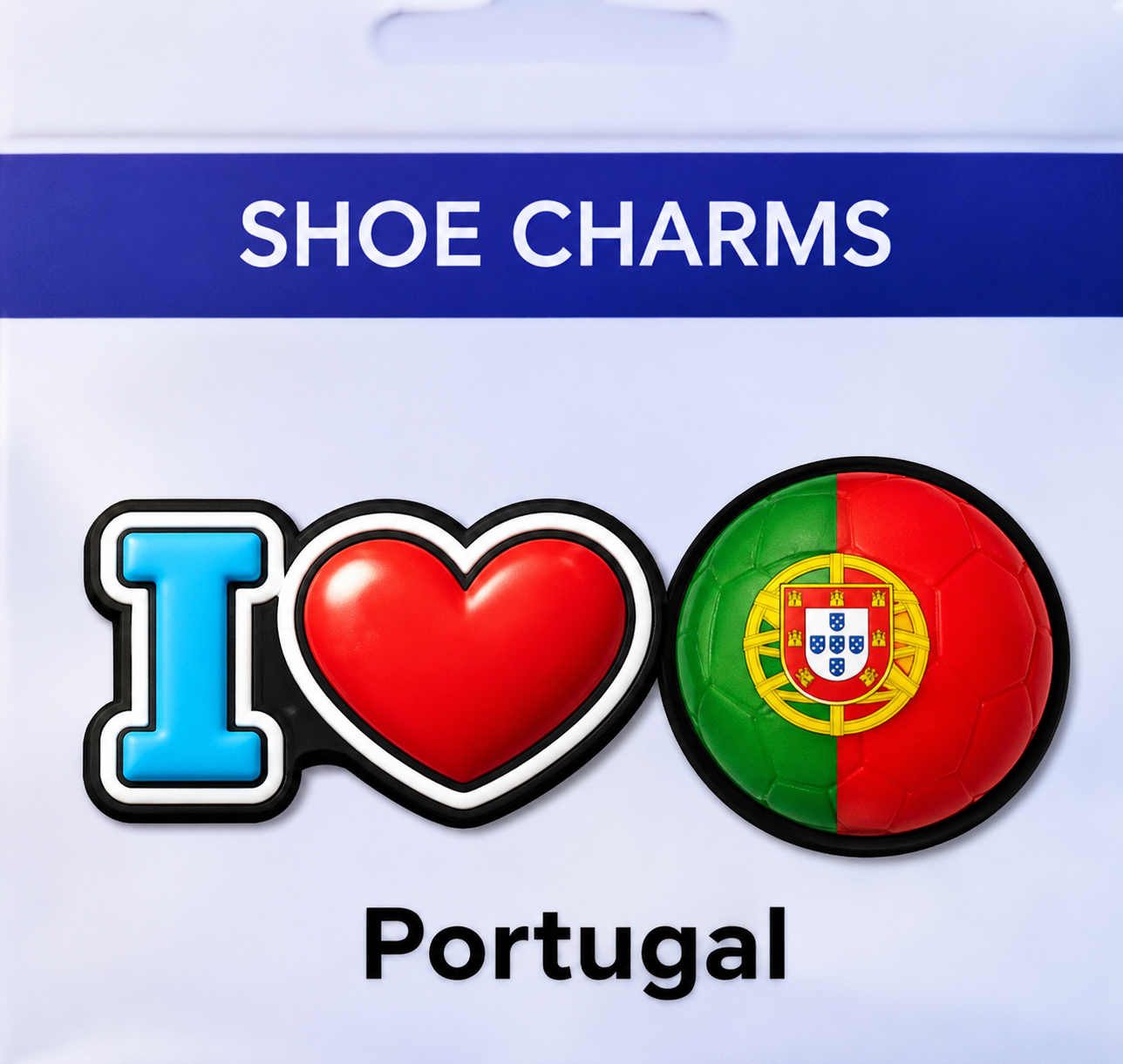 I Heart Soccer Country Flag Shoe Charms For Crocs