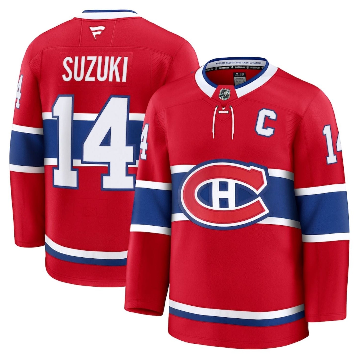 Fanatics NHL Montreal Canadiens Nick Suzuki #14 Captain Patch Home Premium Player Jersey - Red