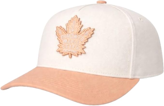 Mitchell & Ness NHL Toronto Maple Leafs Pro Pinch Fit Two-Tone Adjustable Snapback Hat - Off-White/Peach