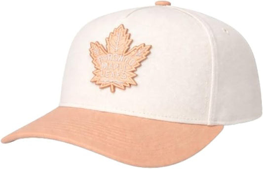 Mitchell & Ness NHL Toronto Maple Leafs Pro Pinch Fit Two-Tone Adjustable Snapback Hat - Off-White/Peach