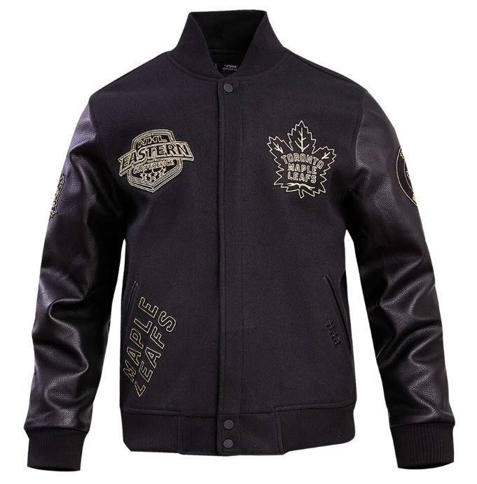 Pro Standard NHL Toronto Maple Leafs Varsity Embroidered Jacket - Black/Gold