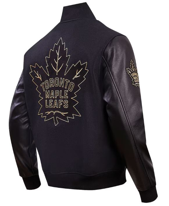 Pro Standard NHL Toronto Maple Leafs Varsity Embroidered Jacket - Black/Gold