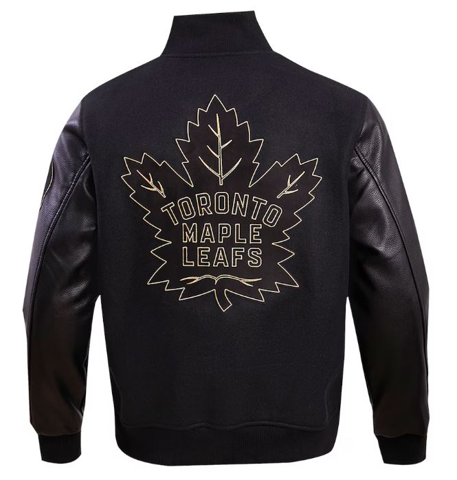 Pro Standard NHL Toronto Maple Leafs Varsity Embroidered Jacket - Black/Gold