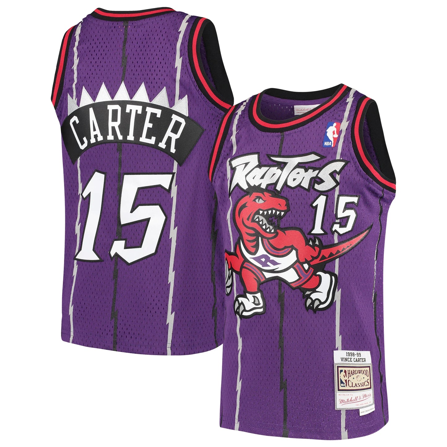 Youth Mitchell & Ness Vince Carter Purple Toronto Raptors 1998-99 Hardwood Classics Swingman Throwback Jersey