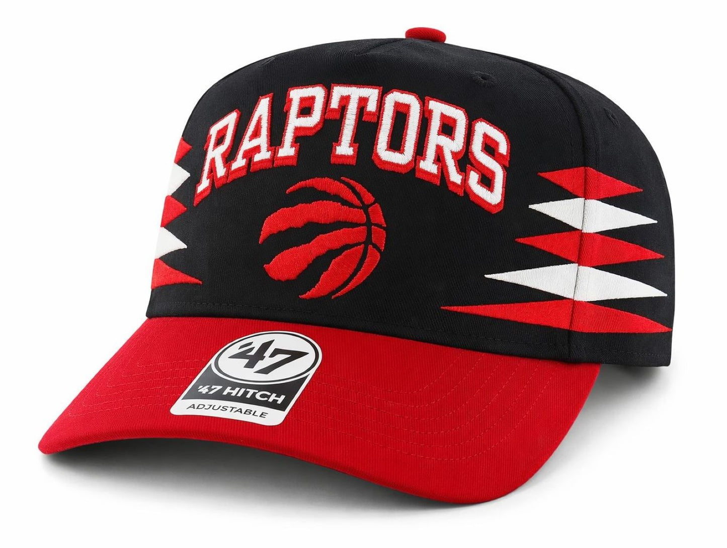 '47 Hitch NBA Toronto Raptors Diamond Cut Two Tone Snapback Hat - Black/Red