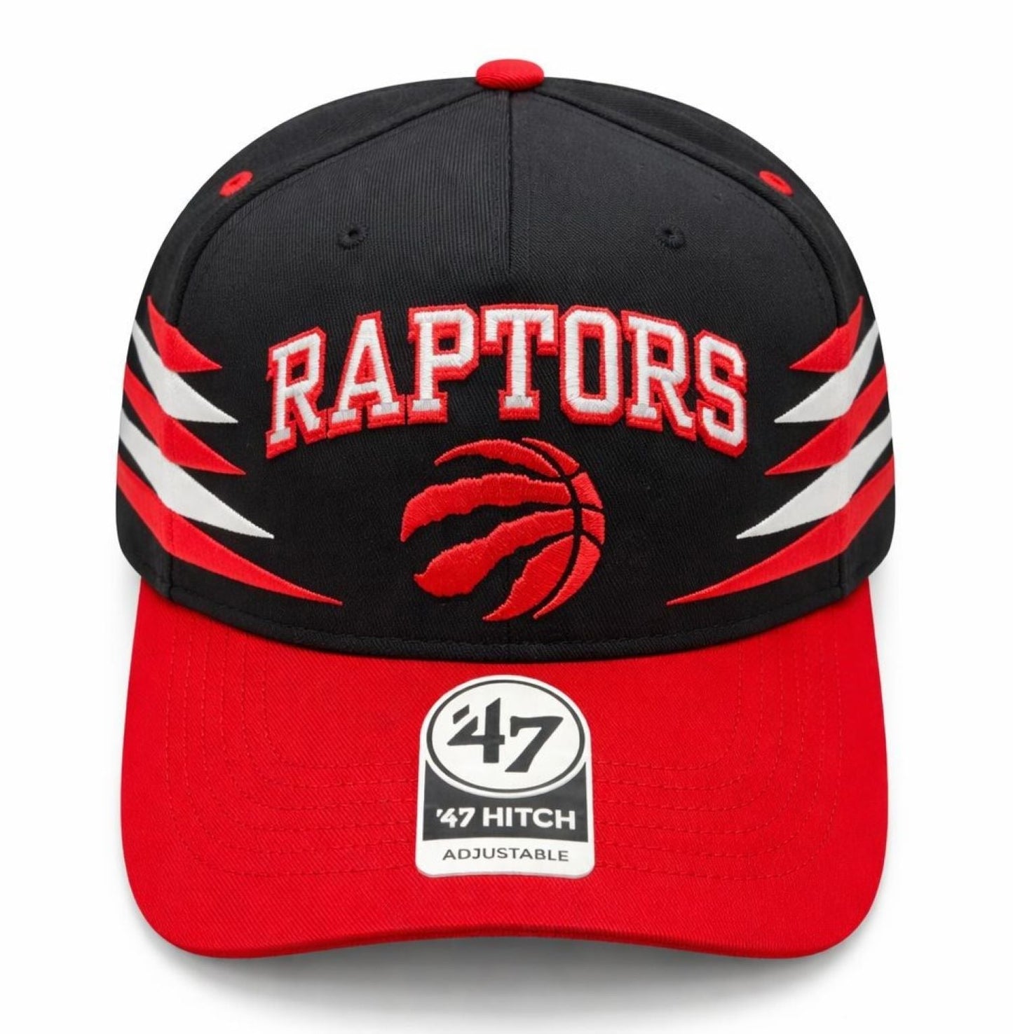 '47 Hitch NBA Toronto Raptors Diamond Cut Two Tone Snapback Hat - Black/Red