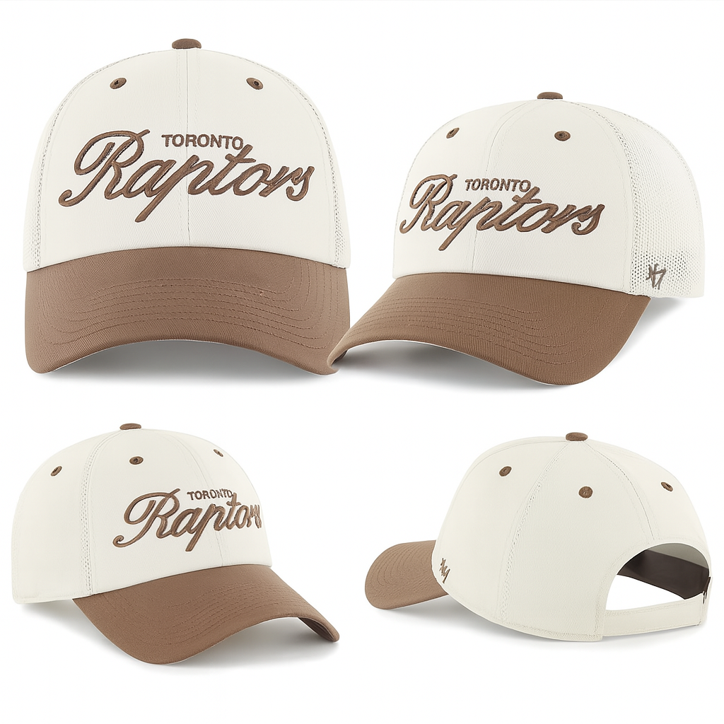 '47 NBA Toronto Raptors Foundational TT Clean Up Adjustable Hat - White/Khaki