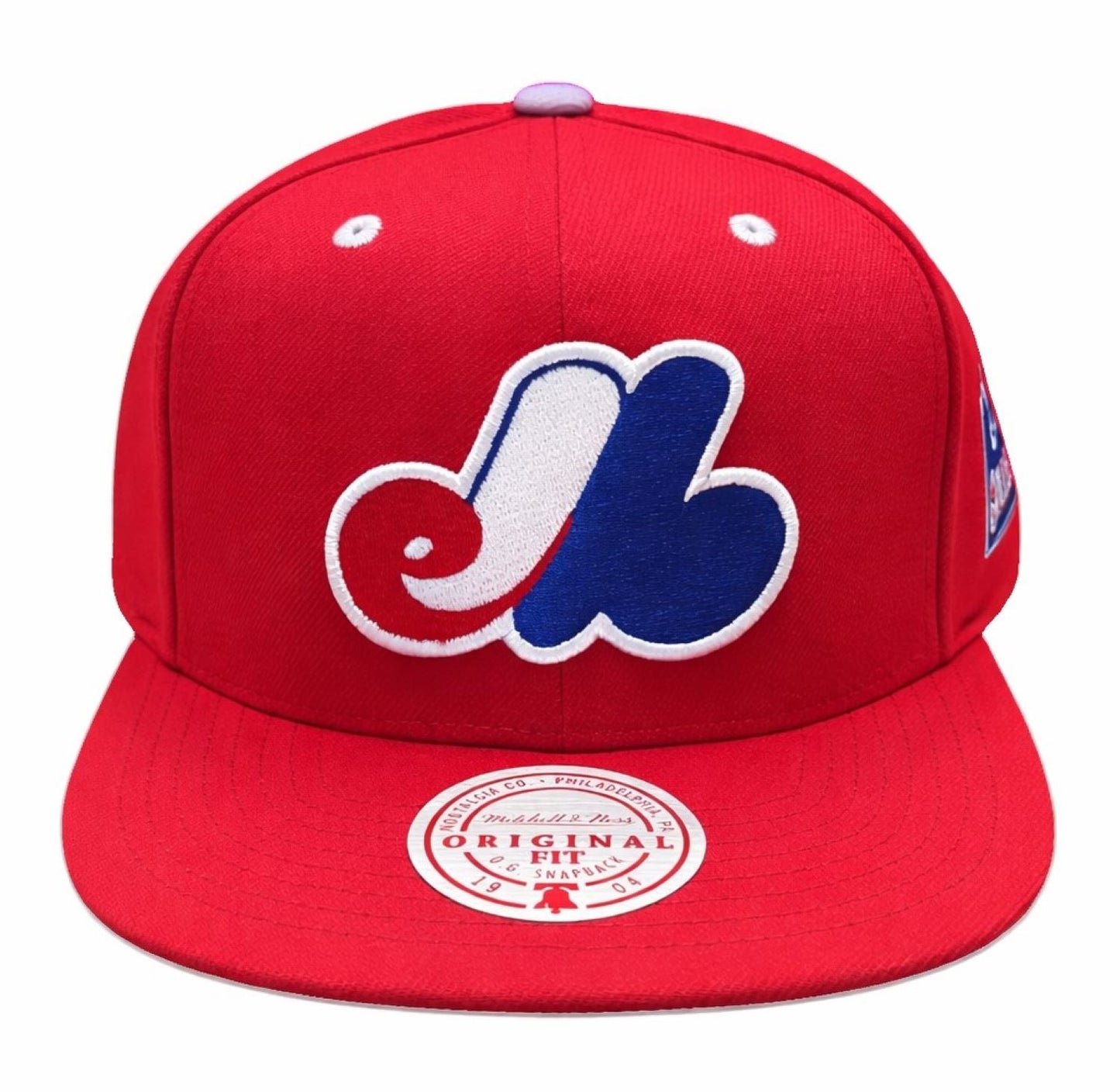 Mitchell & Ness MLB Montreal Expos Sidepatch Original Fit Adjustable Snapback Hat - Red