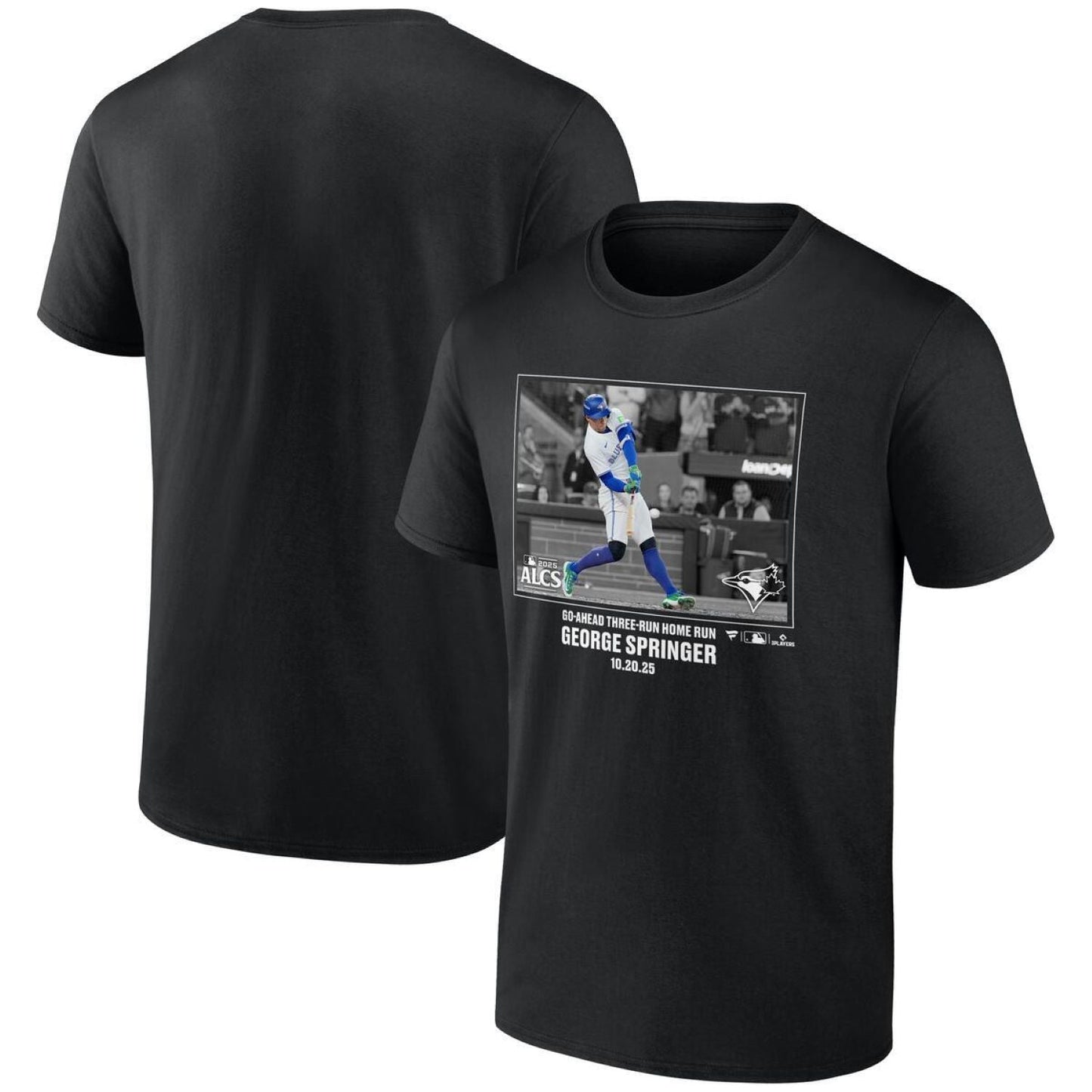 Fanatics MLB Toronto Blue Jays ALCS Go-Ahead Three-Run Home Run Springer Dinger T-Shirt - Black