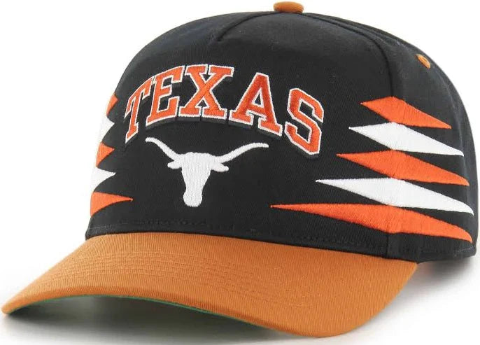 '47 Hitch NCAA Texas Longhorns Diamond Cut Snapback Hat - Black