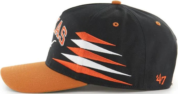 '47 Hitch NCAA Texas Longhorns Diamond Cut Snapback Hat - Black
