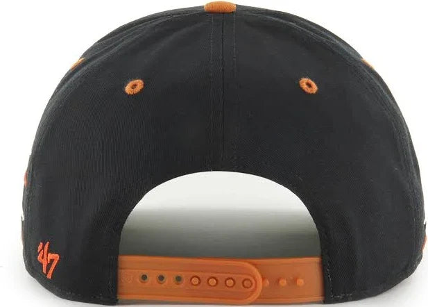 '47 Hitch NCAA Texas Longhorns Diamond Cut Snapback Hat - Black