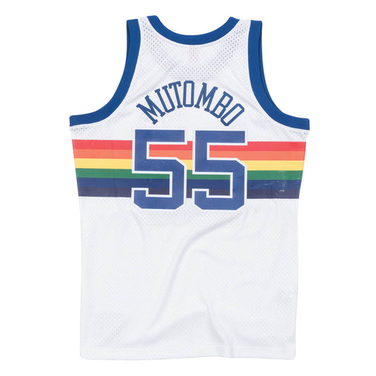 Mitchell & Ness Men's NBA Denver Nuggets Dikembe Mutombo 1991/92 Hardwood Classics Swingman Jersey - White