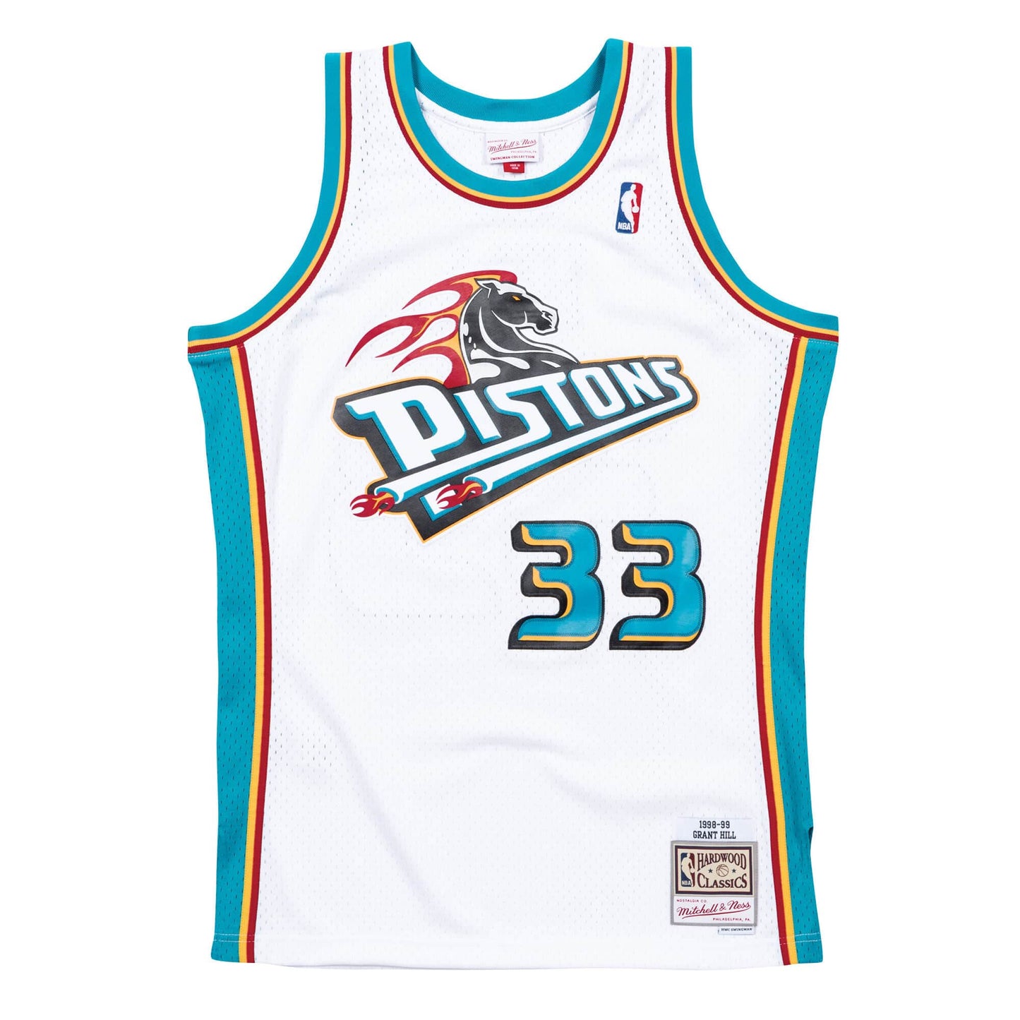 Men's Mitchell & Ness NBA Grant Hill Detroit Pistons 1998/99 Hardwood Classics Swingman Jersey - White